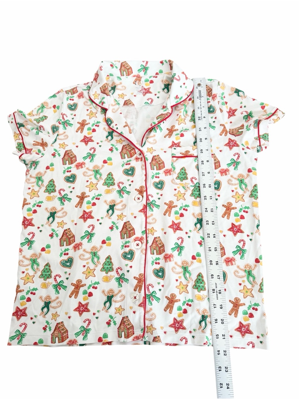 ROLLER RABBIT Gingerbread Polo Party Pajama Short Set - Like New, Medium - Picture 9 of 14